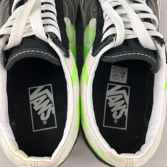 Vans Unisex 7M 8.5W Old Skool Flame Black Green Leather Low Top Lace-Up Sneakers - Picture 11 of 13